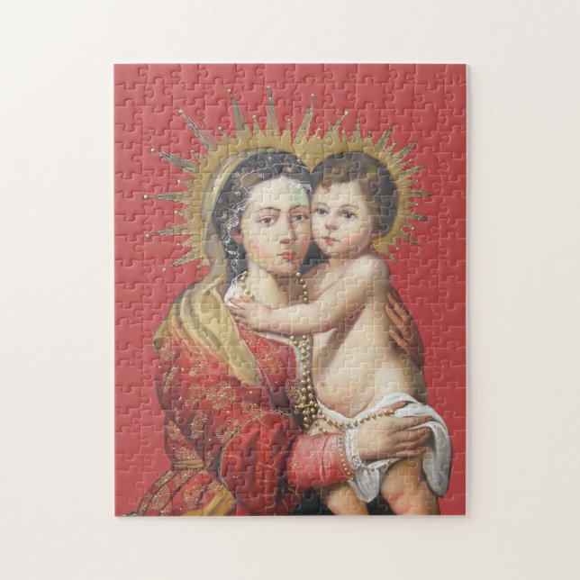 Madonna och Child Pussel (Vertikal)