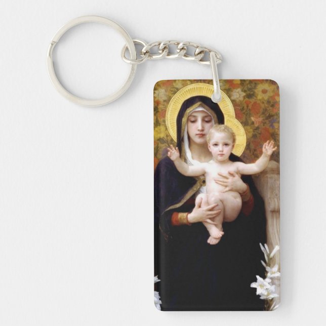 Madonna och Child - Religiösa Magnet Nyckelring (Framsidan)