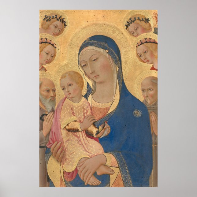Madonna och Child - Sano di Pietro Fine Art Poster (Framsidan)