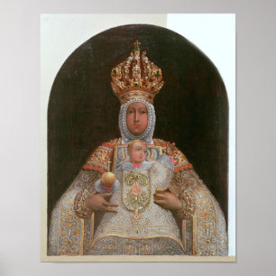 Madonna och Child, School of Cusco Poster