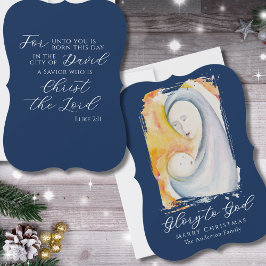 Madonna och Child Scripture Calligraphy Julkort