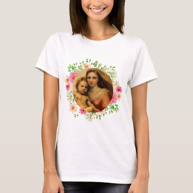Madonna och Child Sistine by Rafael T Shirt (Framsida)
