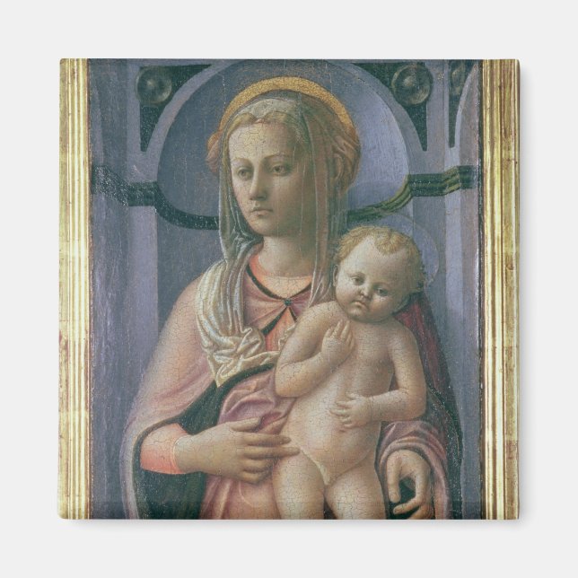 Madonna och Child (tempera on Panel) Magnet (Framsidan)