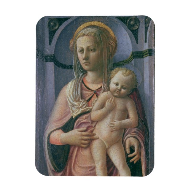 Madonna och Child (tempera on Panel) Magnet (Vertikal)