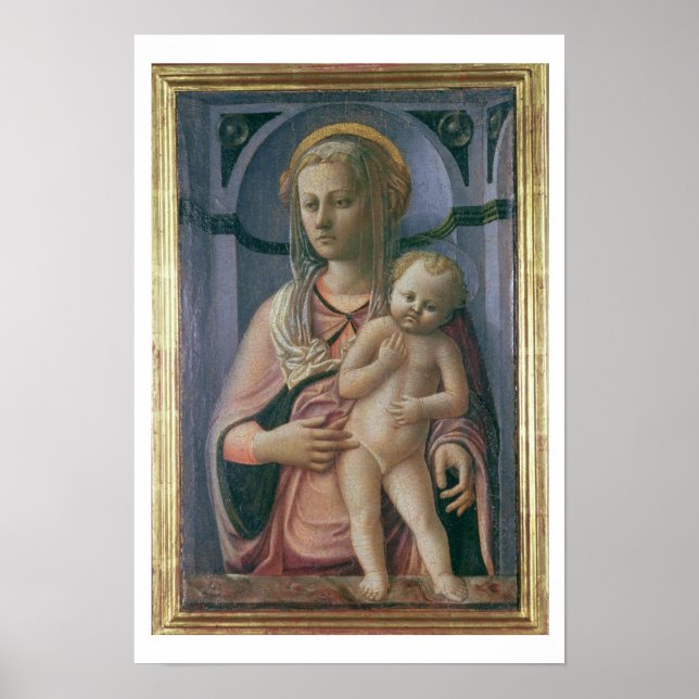 Madonna och Child (tempera on Panel) Poster (Framsidan)