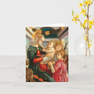 Madonna och Child Two Änglar Botticelli jul Kort