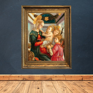 Madonna och Child Two Änglar Sandro Botticelli Poster