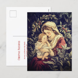 Madonna och Child Vintage jul-vykort Helg Vykort