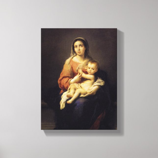 Madonna och Child - Virgin Mary - Murillo Canvastryck (Framsida)