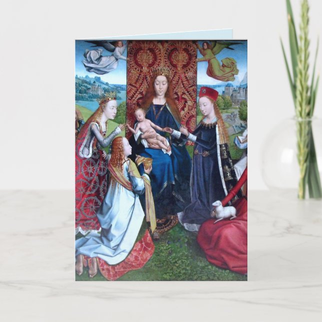 Madonna och Child with 3 Saints (uppgifter; M 070) Kort (Framsida)