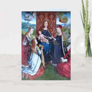 Madonna och Child with 3 Saints (uppgifter; M 070) Kort