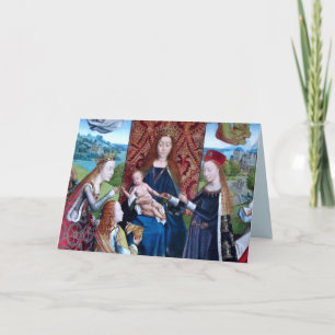 Madonna och Child with 3 Saints (uppgifter; M 070) Kort