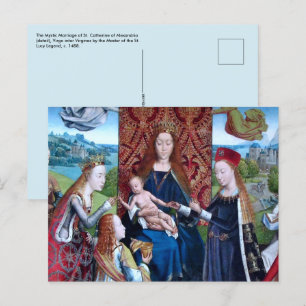 Madonna och Child with 3 Saints (uppgifter; M 070) Vykort