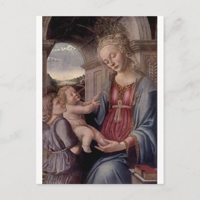 Madonna och Child with Angel by Fra Lippo Lippi Vykort (Framsida)