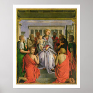 Madonna och Child with Eight Saints, 1520s (temper Poster