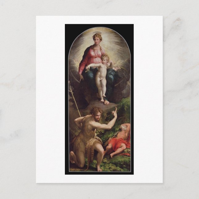 Madonna och Child with St. John and St. Jerome, 15 Vykort (Framsida)