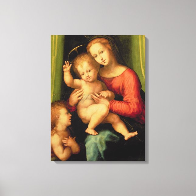 Madonna och Child with St. John Canvastryck (Framsida)