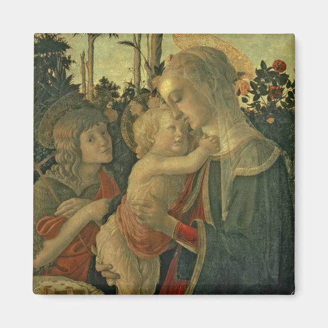 Madonna och Child with St. John the Baptist (olja) Magnet (Framsidan)