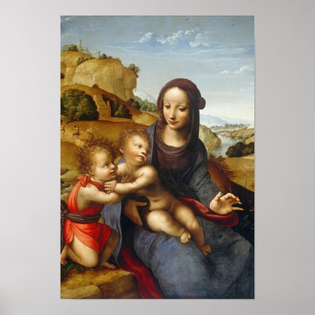 Madonna och Child with the Infant Saint John Poster (Framsidan)
