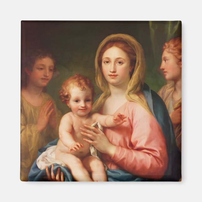 Madonna och Child with Two Änglar, 1770-73 Magnet (Framsidan)