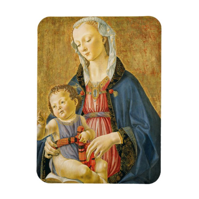 Madonna och Child with Two Donors, 1525-1530 Magnet (Vertikal)