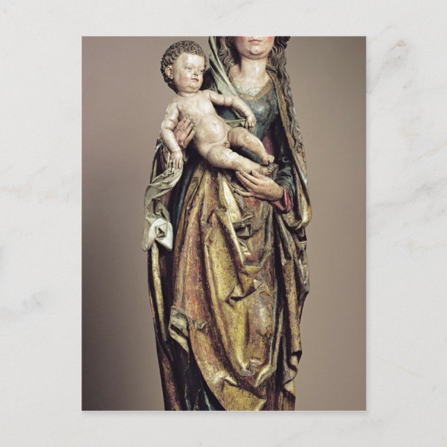 Madonna och Child, Wooden Sculpture Vykort (Framsida)