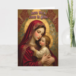 Madonna och Jesus vikta julkort Kort