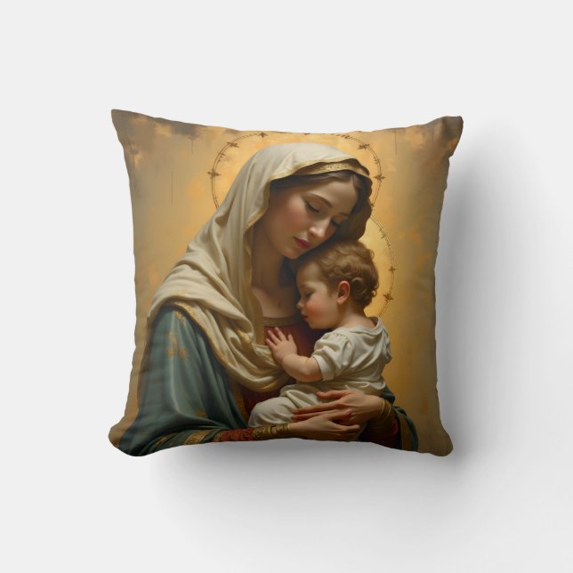 Madonna och Jesusbarnet 3  Kudde (Framsida)