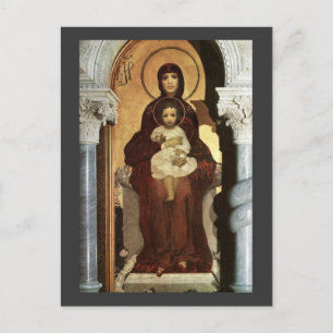 Madonna och Jesusbarnet på tron Vykort