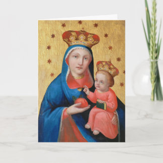 Madonna och Kristus Child - julkort Helgkort