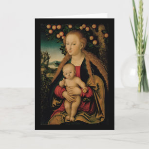Madonna och Kristusbarn under det Apple träd Helgkort