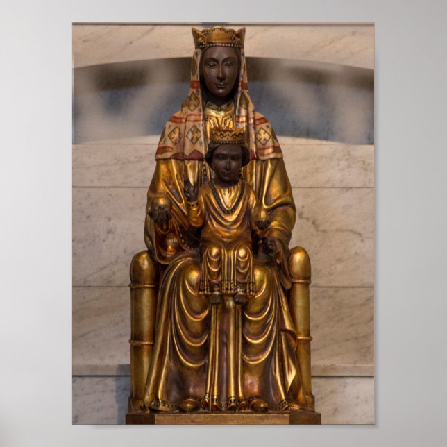 Madonna of Montserrat Black Madonna Virgin Mary Poster (Framsidan)