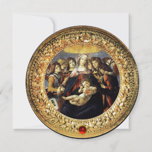 Madonna of Pomegranate jul Red Ruby Gem Inbjudningar