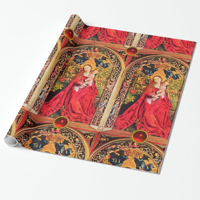 MADONNA OF RO BOWER ,RED RUBY GEMSTONES PRESENTPAPPER (Utrullad)