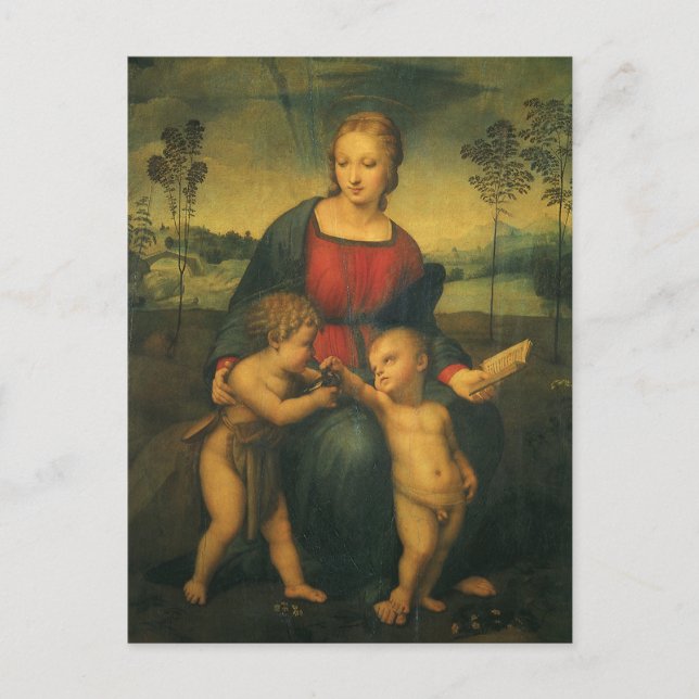 Madonna of the Goldfinch by Raphael Sanzio Vykort (Framsida)