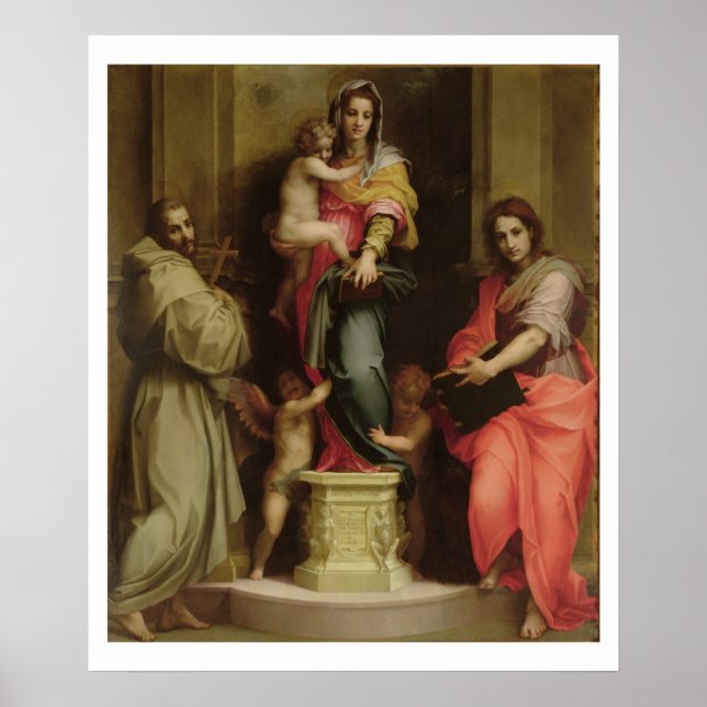 Madonna of the Harpies, 1517 (olja på panel) Poster (Framsidan)
