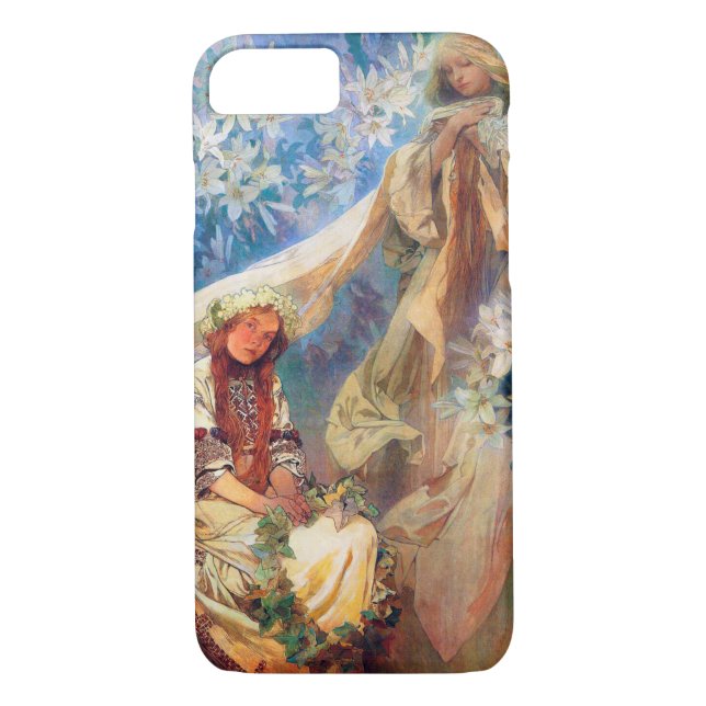 Madonna of the Lily, Mucha Case-Mate iPhone Skal (Baksida)