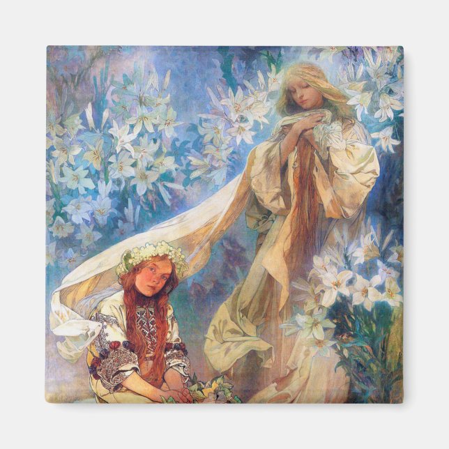 Madonna of the Lily, Mucha Magnet (Framsidan)
