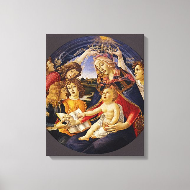 Madonna of the Magnificat by Botticelli Canvastryck (Framsida)