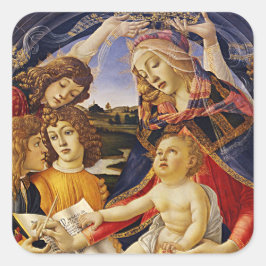Madonna of the Magnificat by Botticelli Fyrkantigt Klistermärke