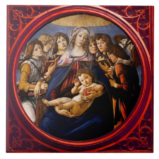 Madonna of the Pomegranate Kakelplatta (Framsidan)