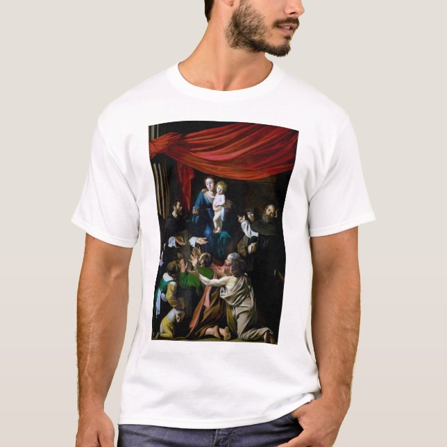 Madonna of the Rosary, Caravaggio T Shirt (Framsida)