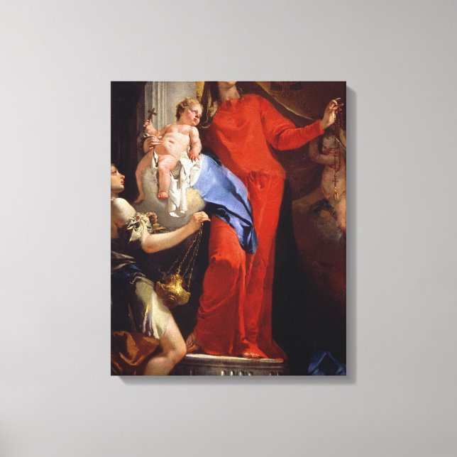 Madonna of the Rosary (olja på canvas) Canvastryck (Framsida)