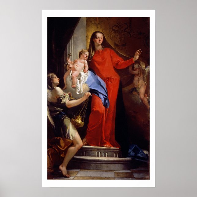 Madonna of the Rosary (olja på canvas) Poster (Framsidan)