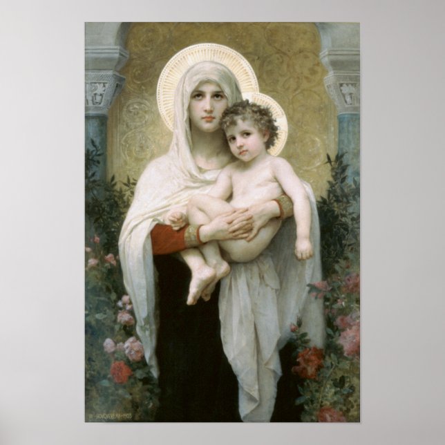 Madonna of the Roses – William Adolphe Bouguereau Poster (Framsidan)