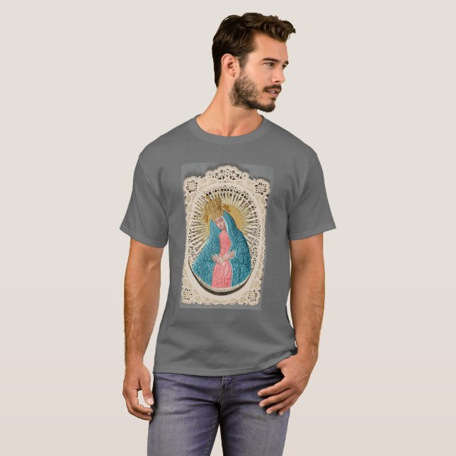 Madonna Queen of Heaven på Snöre T Shirt (Hel framsida)
