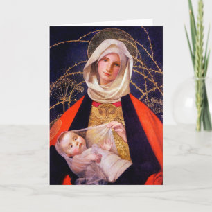 Madonna som håller barn kort