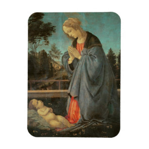 Madonna som tillber barnet, c.1477-80 (olja på p magnet