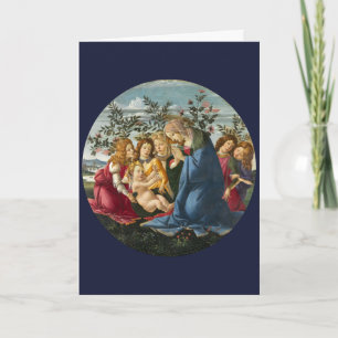 Madonna som tillber barnet med 5 änglar Botticelli Kort