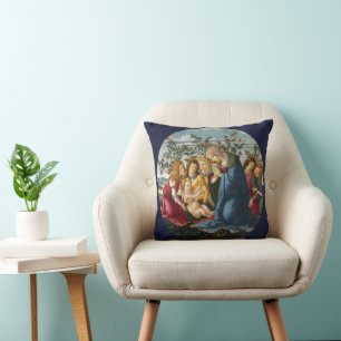Madonna som tillber barnet med 5 änglar Botticelli Kudde
